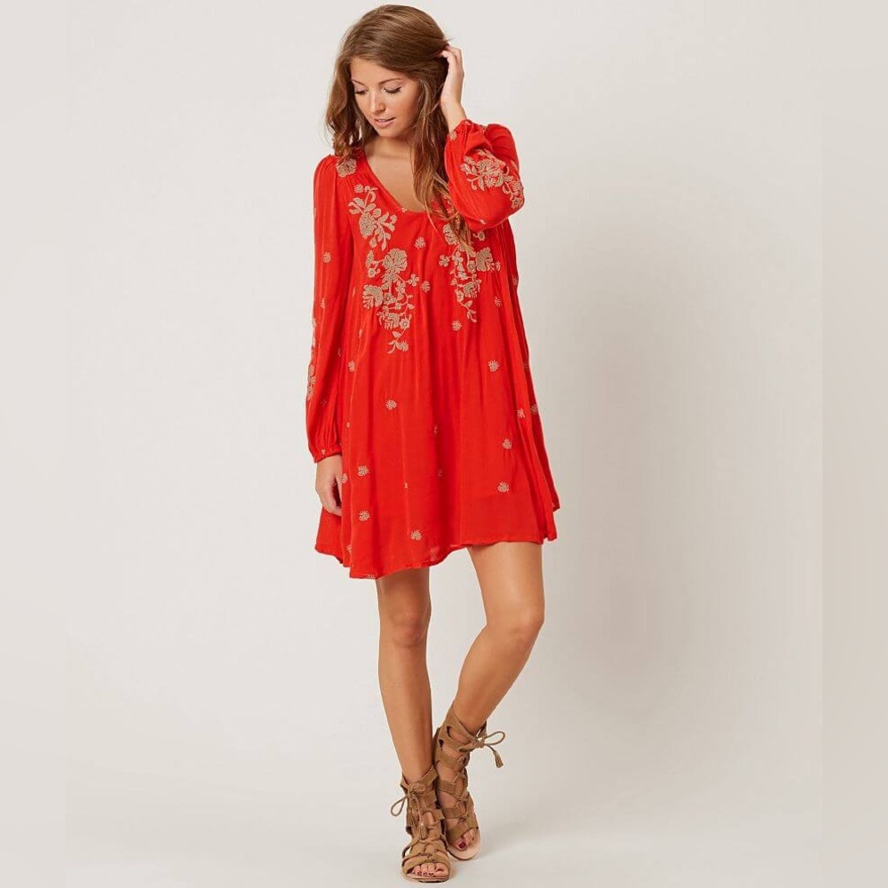 Free People Sweet Tennessee Dress Red Combo Size XS GUC Small Flaw Boho AD 1016